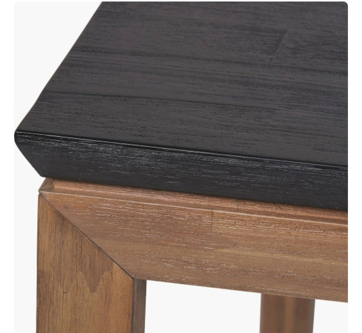 Gio Black and Natural Acacia Wood Dining Table/6 seater