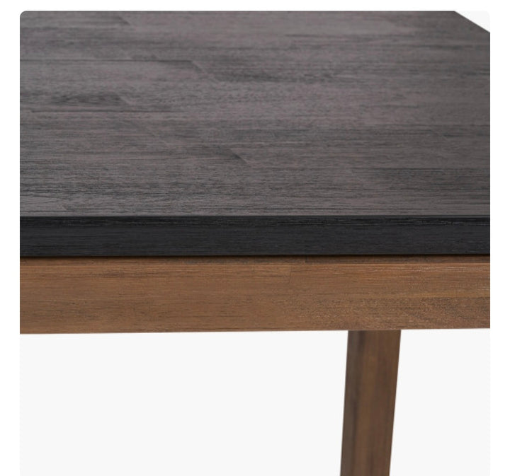 Gio Black and Natural Acacia Wood Dining Table/6 seater