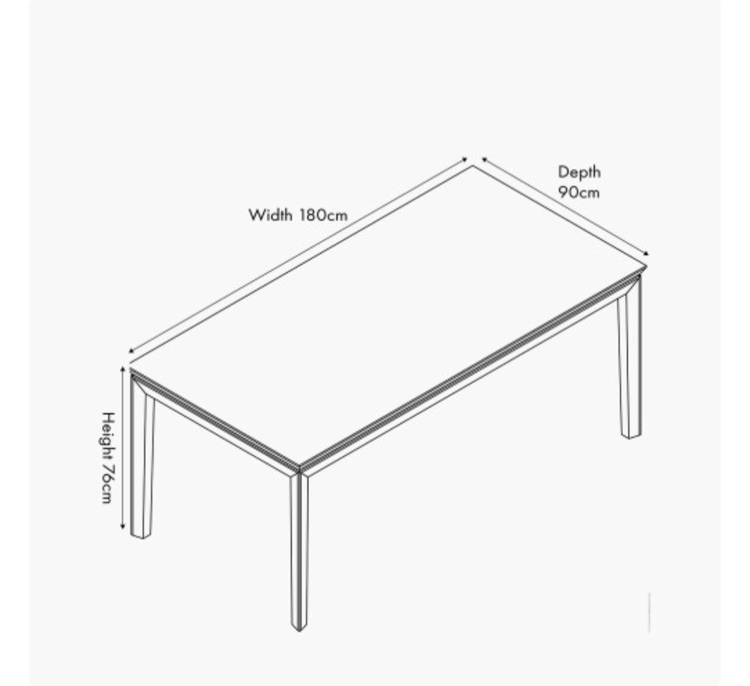 Gio Black and Natural Acacia Wood Dining Table/6 seater