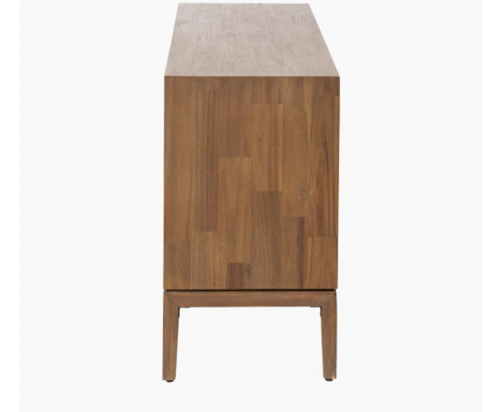 Gio Black and Natural Acacia Wood 4 Door Sideboard