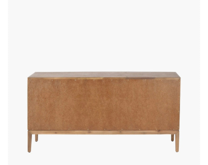 Gio Black and Natural Acacia Wood 4 Door Sideboard