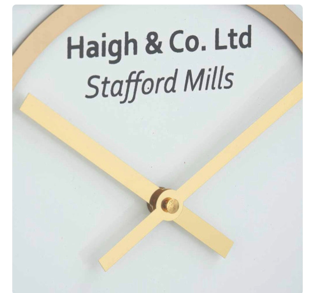 Gold Metal and White Face Round Wall Clock