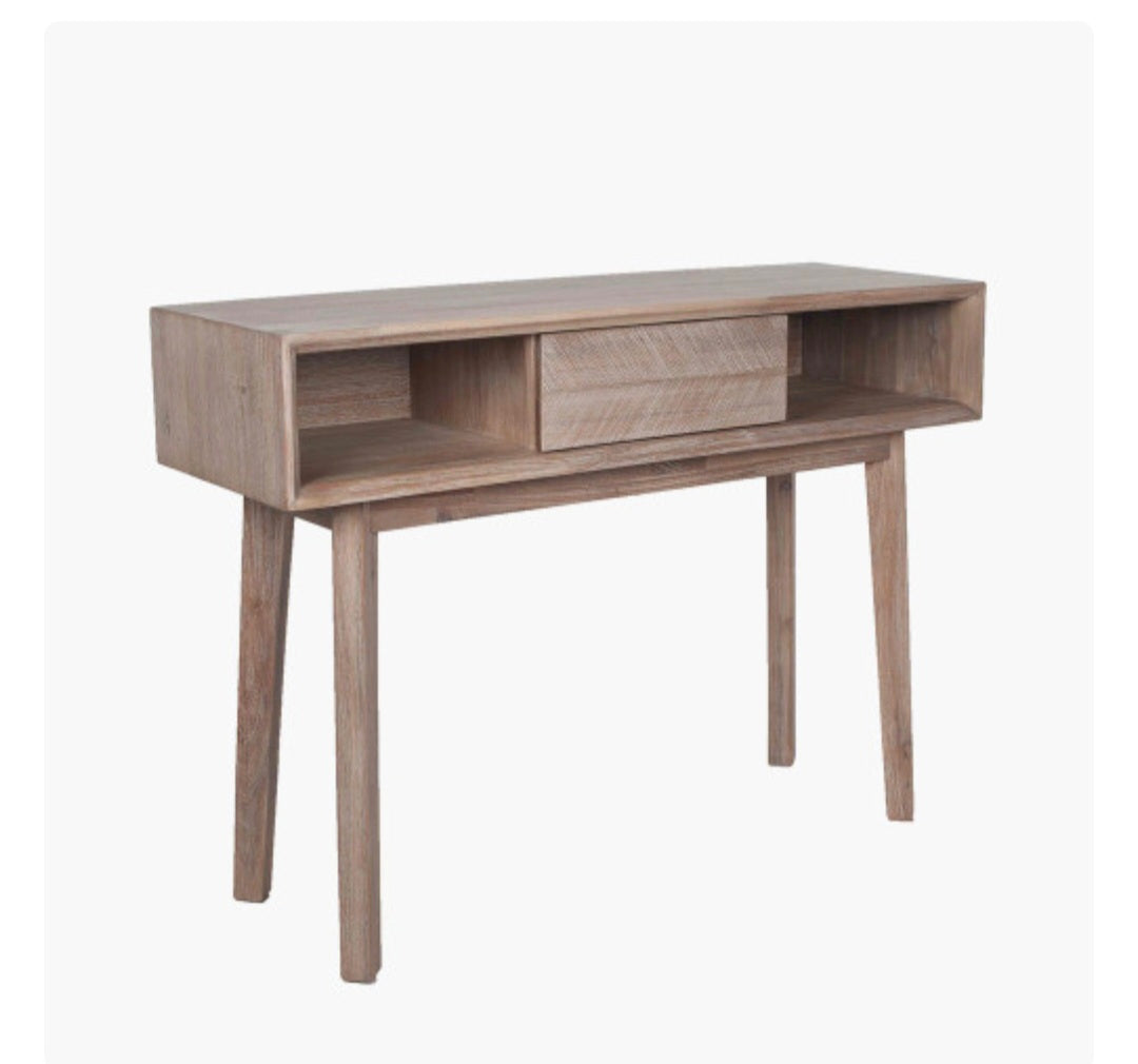 Kalmar Sand Wash Acacia Wood 1 Drawer Console
