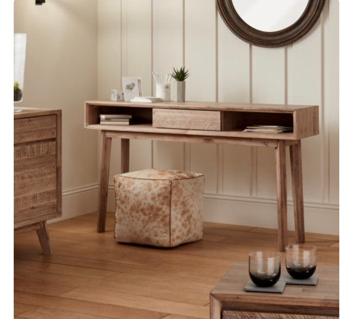 Kalmar Sand Wash Acacia Wood 1 Drawer Console