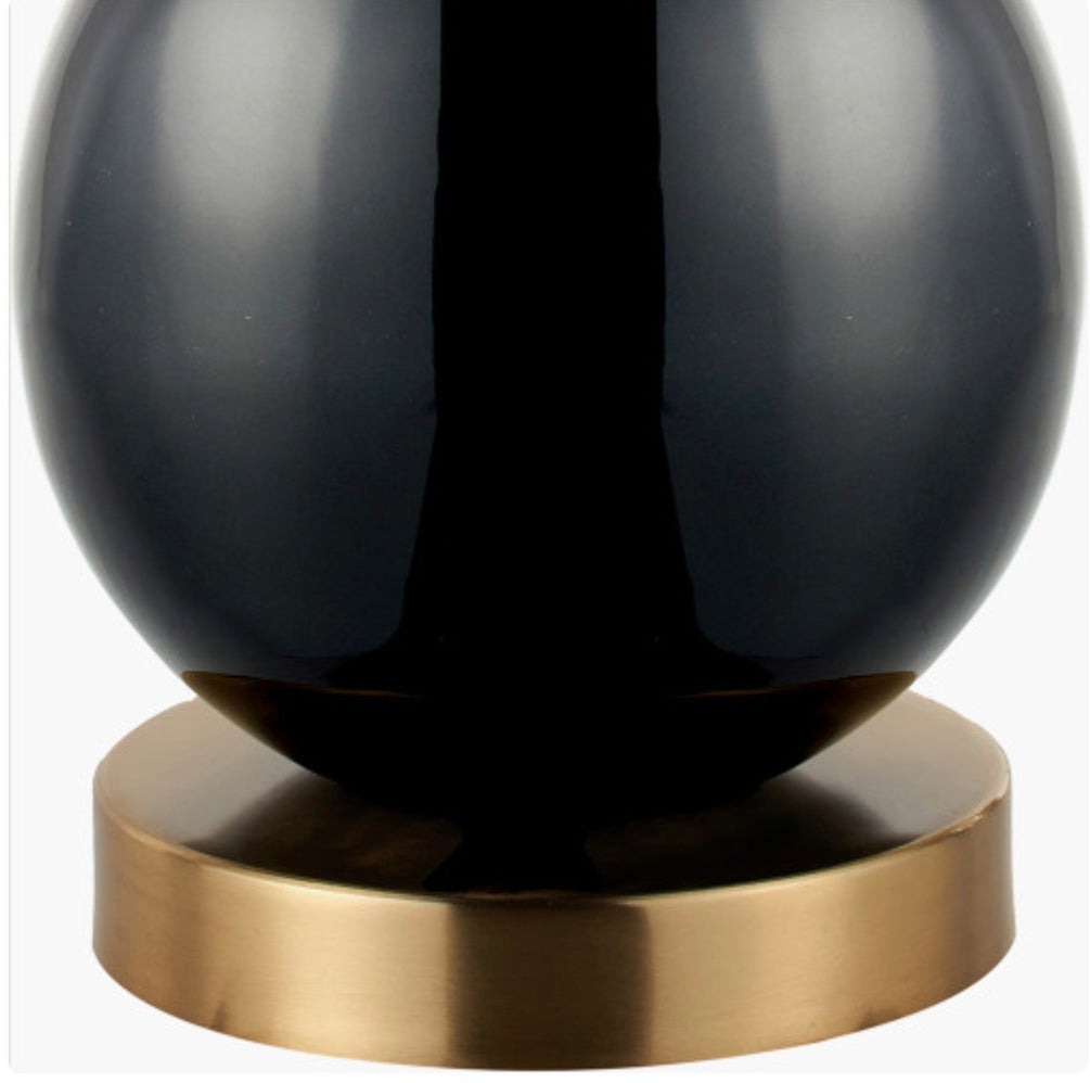 Sofia Black and Gold Enamel Table Lamp Base