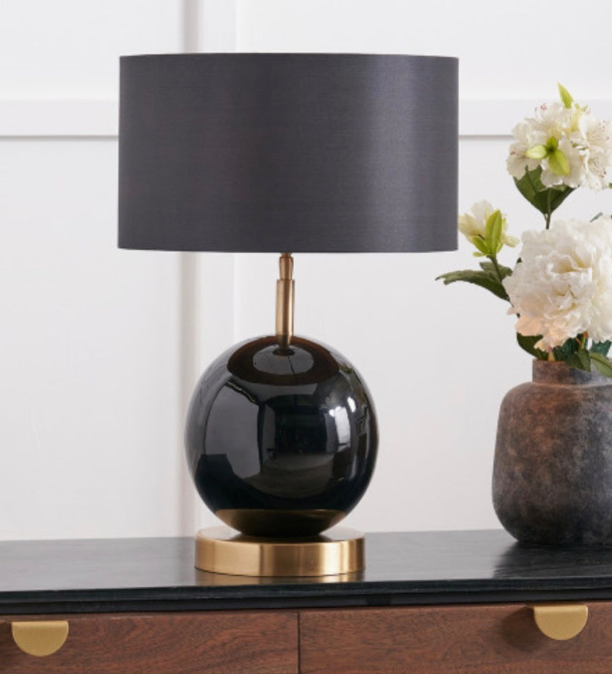 Sofia Black and Gold Enamel Table Lamp Base