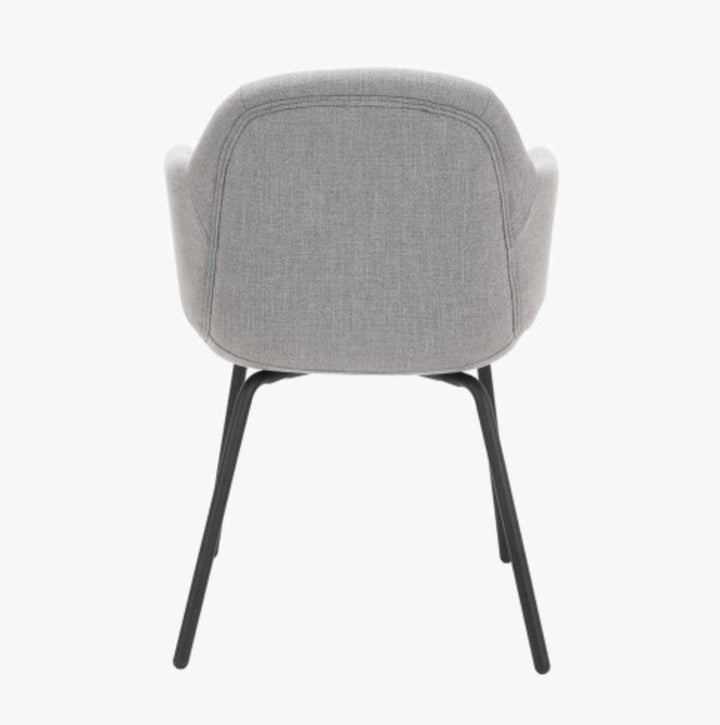 Alba Grey Linen Mix and Black Metal Carver Dining Chair