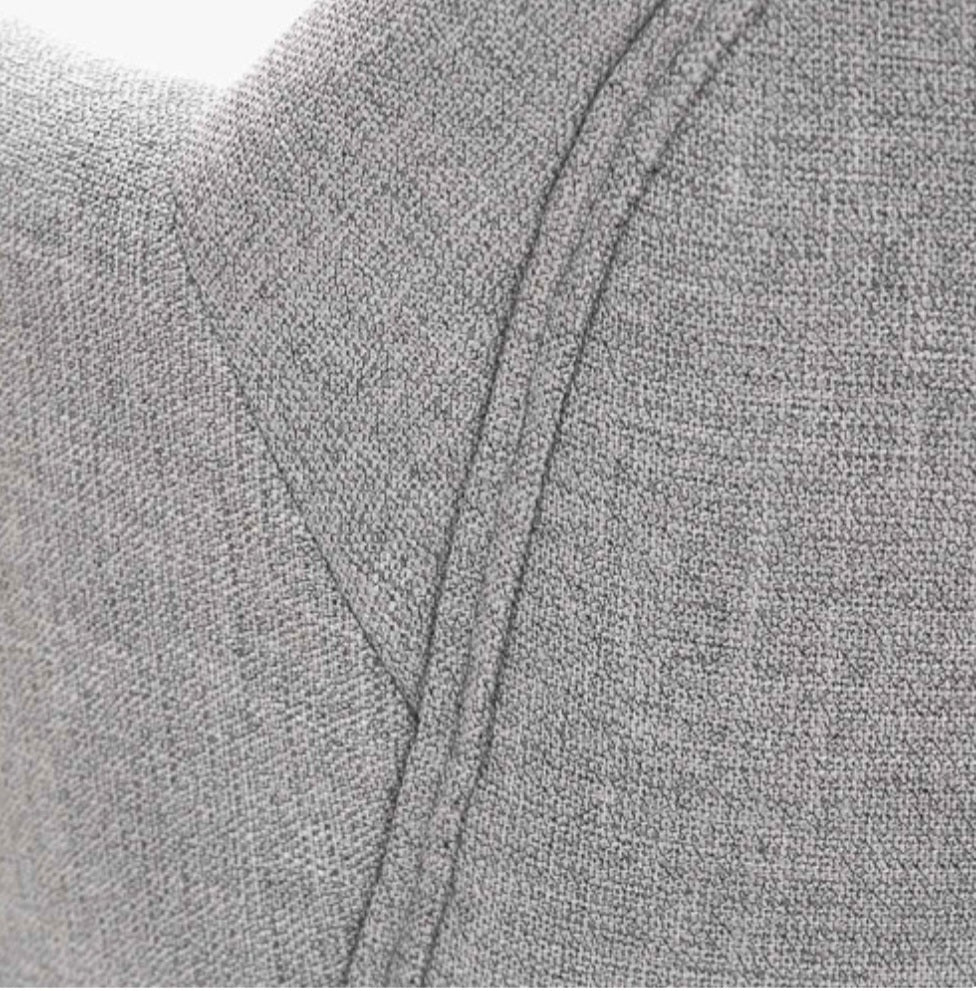 Alba Grey Linen Mix and Black Metal Carver Dining Chair