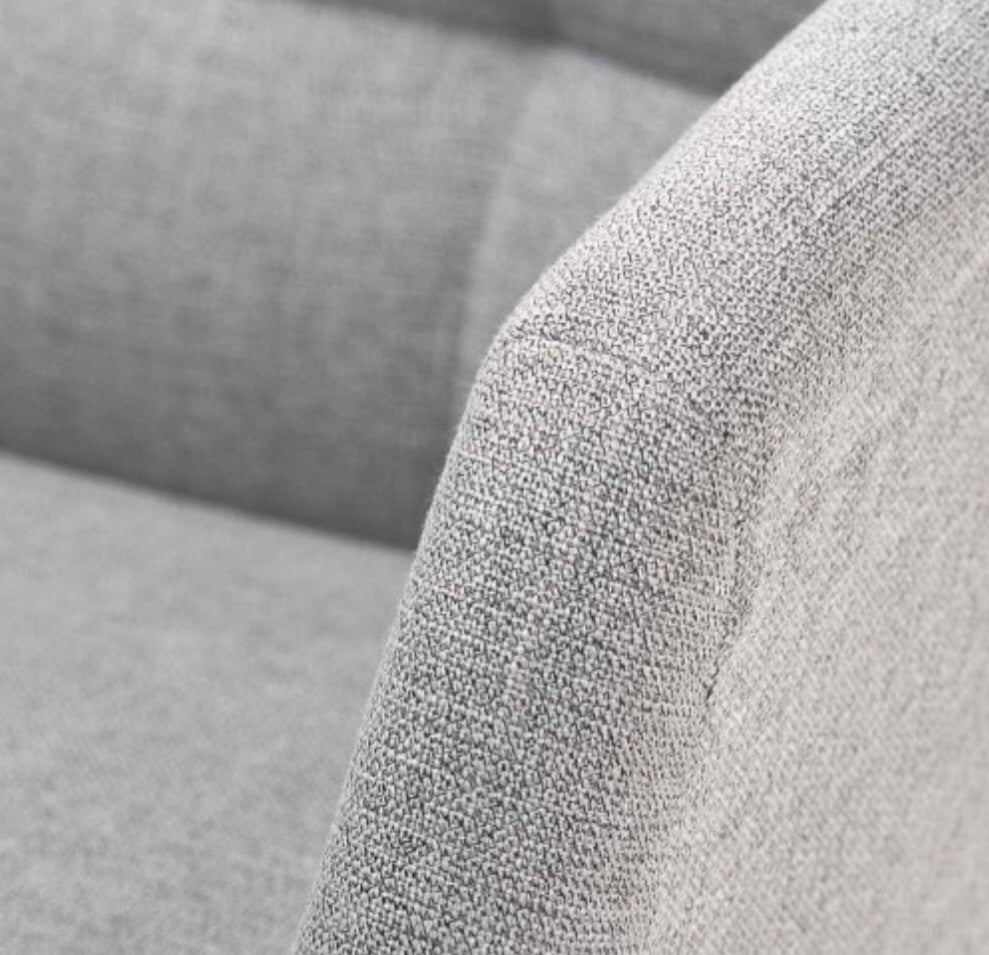 Alba Grey Linen Mix and Black Metal Carver Dining Chair