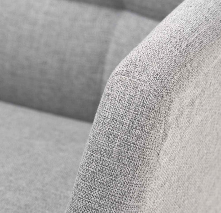 Alba Grey Linen Mix and Black Metal Carver Dining Chair