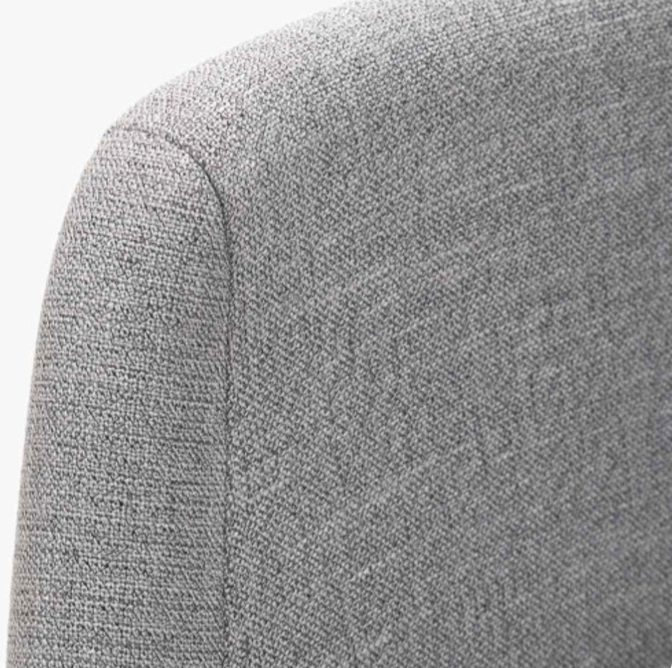 Alba Grey Linen Mix and Black Metal Carver Dining Chair