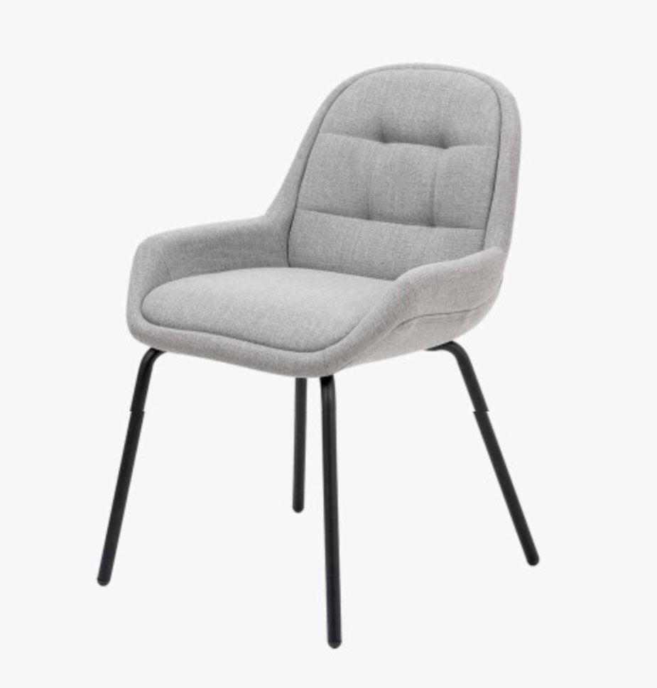 Alba Grey Linen Mix and Black Metal Dining Chair