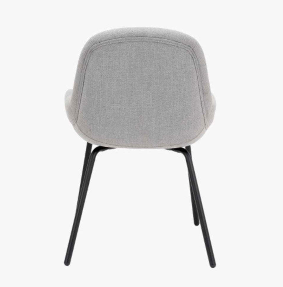 Alba Grey Linen Mix and Black Metal Dining Chair