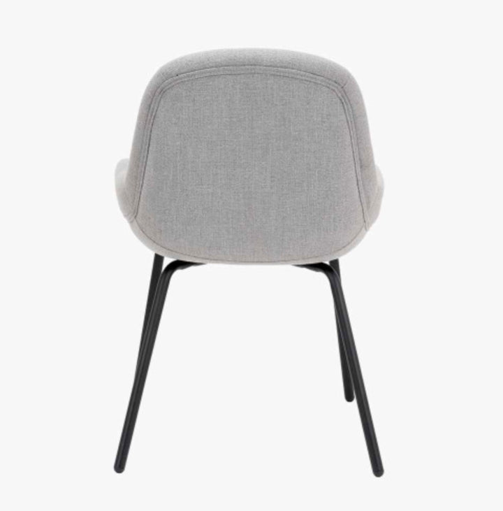 Alba Grey Linen Mix and Black Metal Dining Chair