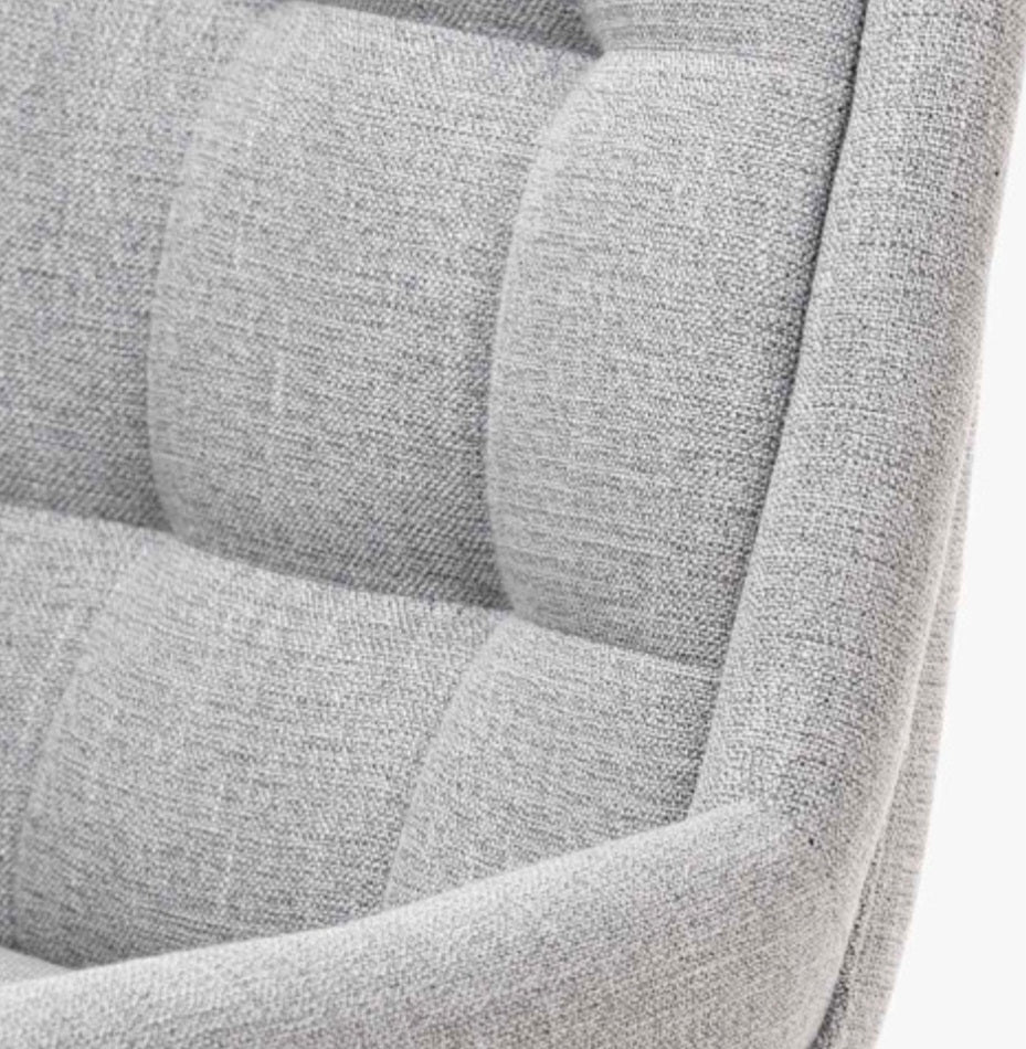 Alba Grey Linen Mix and Black Metal Dining Chair