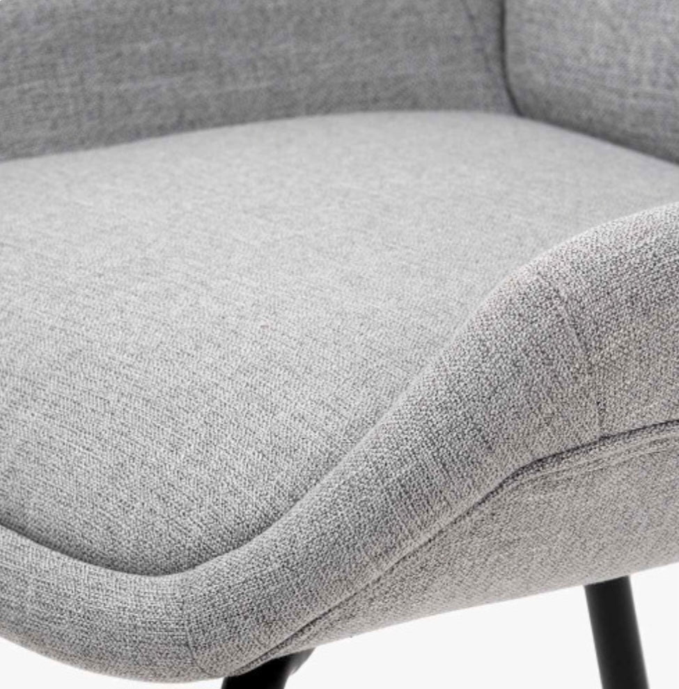 Alba Grey Linen Mix and Black Metal Dining Chair