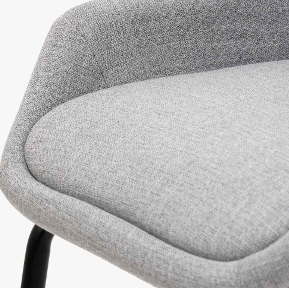 Alba Grey Linen Mix and Black Metal Dining Chair