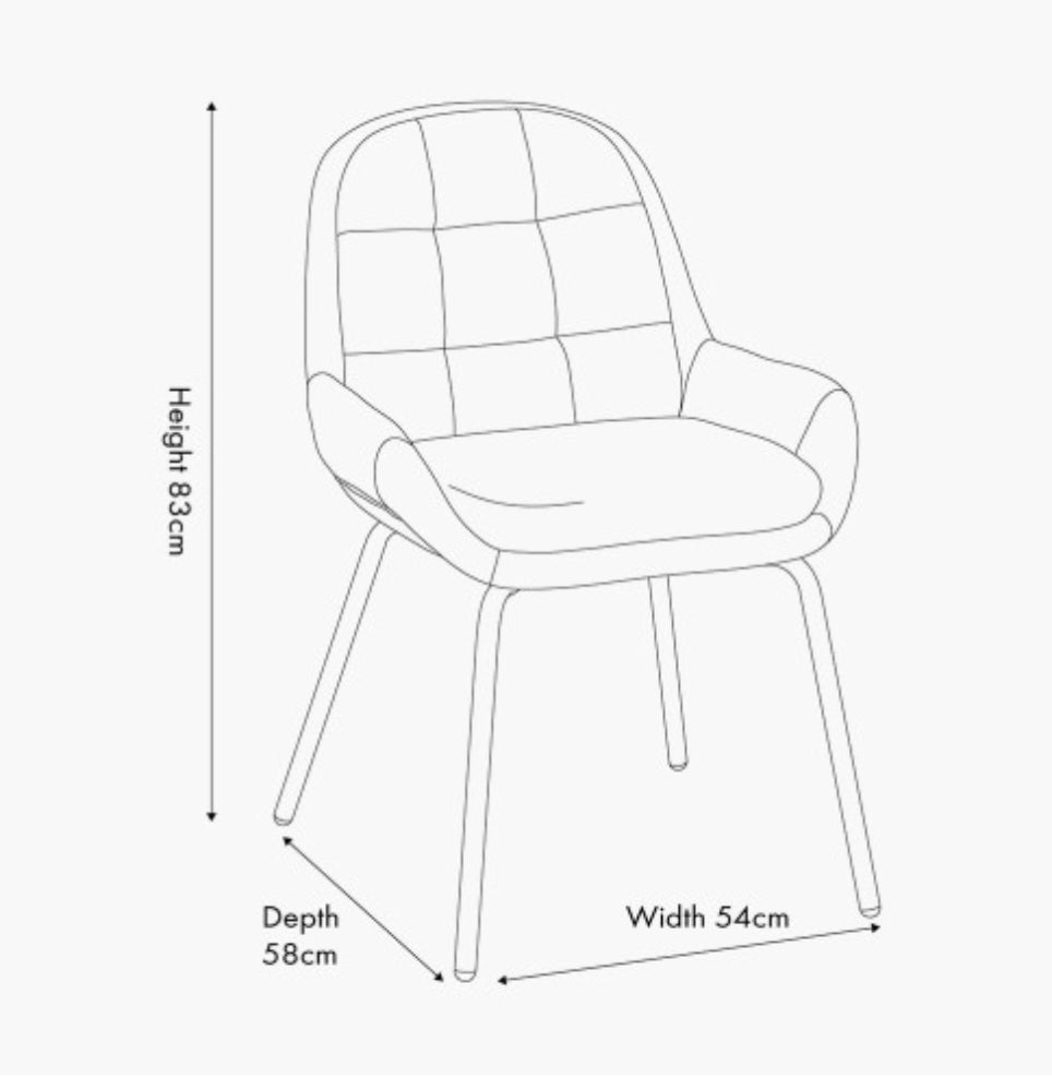 Alba Grey Linen Mix and Black Metal Dining Chair