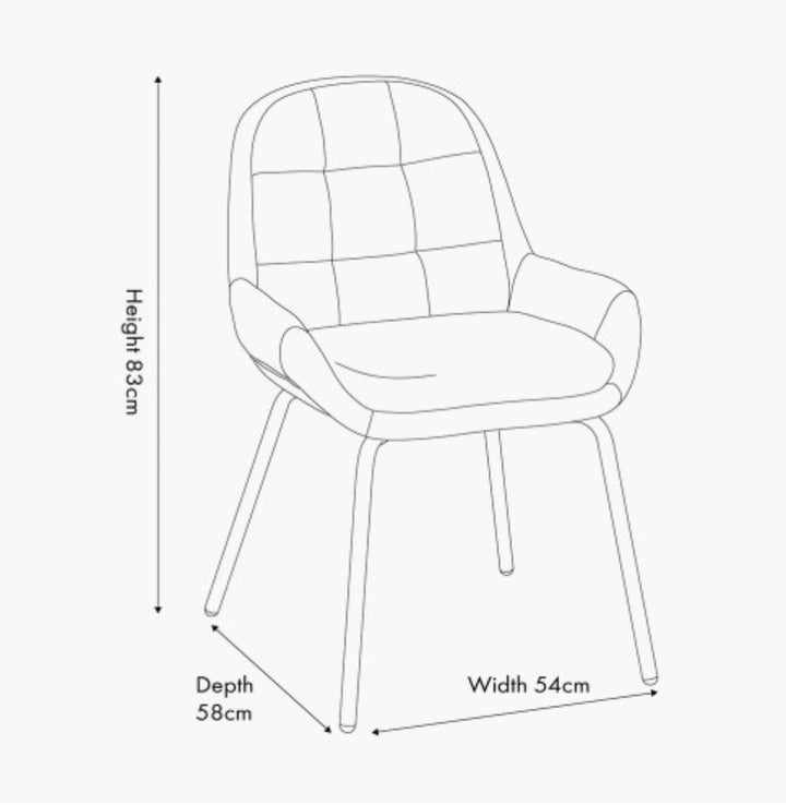 Alba Grey Linen Mix and Black Metal Dining Chair