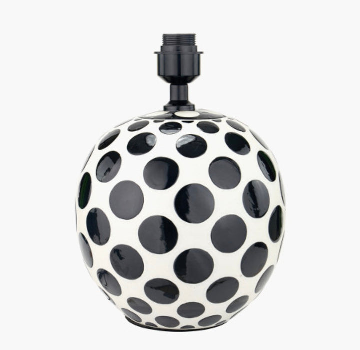 Larisa Black Polka Dot Ceramic Table Lamp Base