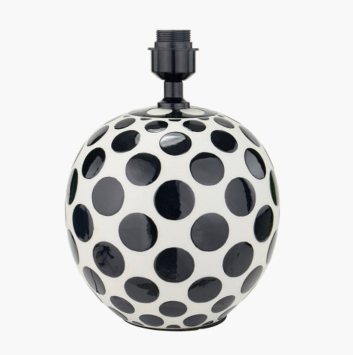 Larisa Black Polka Dot Ceramic Table Lamp Base