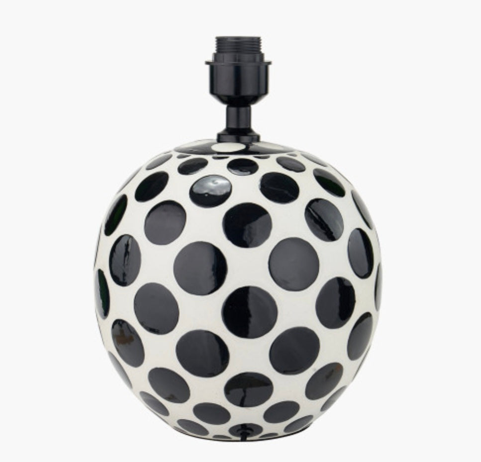 Larisa Black Polka Dot Ceramic Table Lamp Base