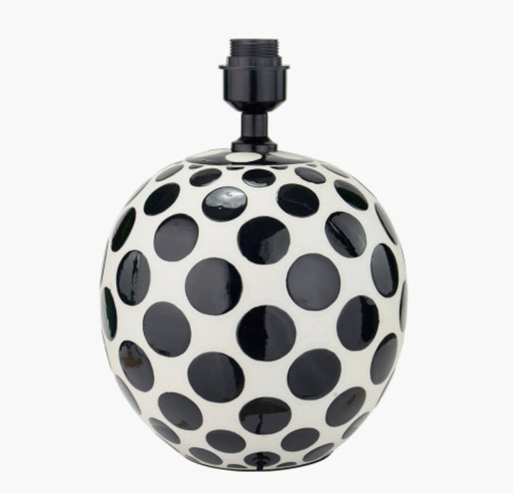 Larisa Black Polka Dot Ceramic Table Lamp Base