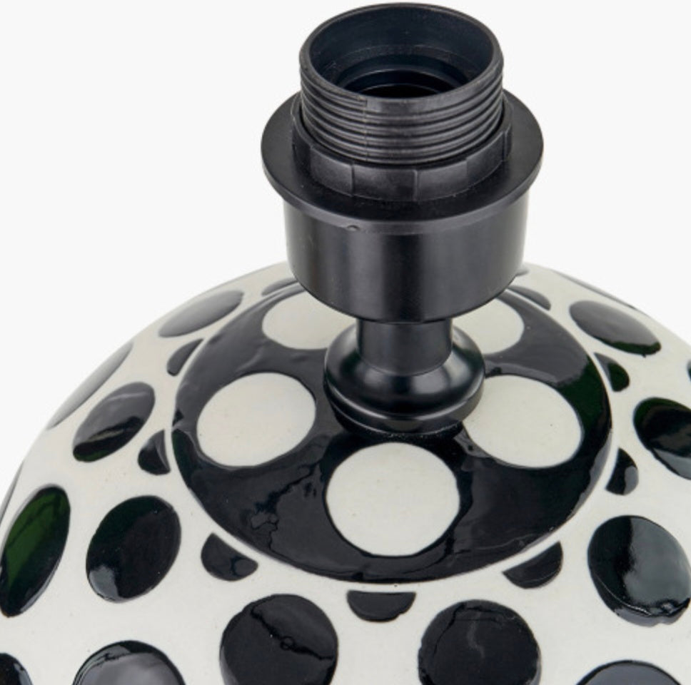 Larisa Black Polka Dot Ceramic Table Lamp Base