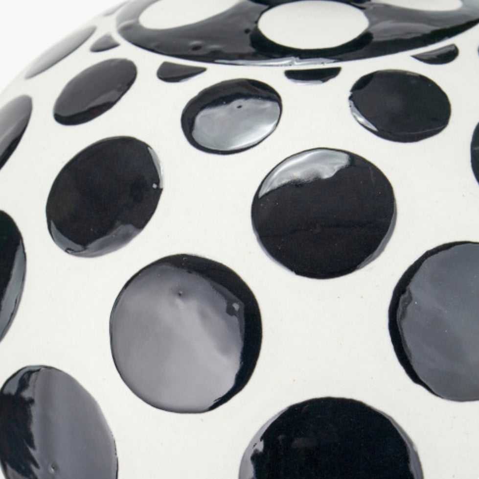 Larisa Black Polka Dot Ceramic Table Lamp Base