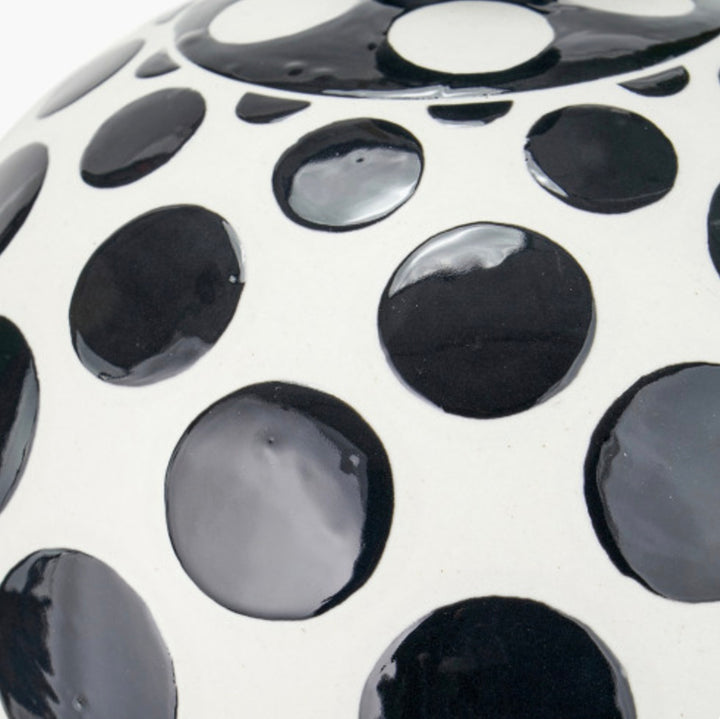 Larisa Black Polka Dot Ceramic Table Lamp Base
