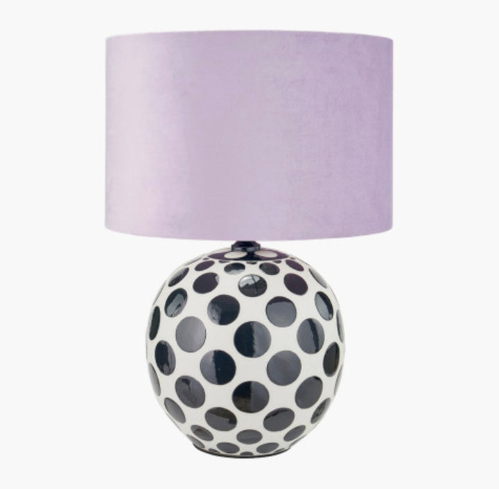 Larisa Black Polka Dot Ceramic Table Lamp Base
