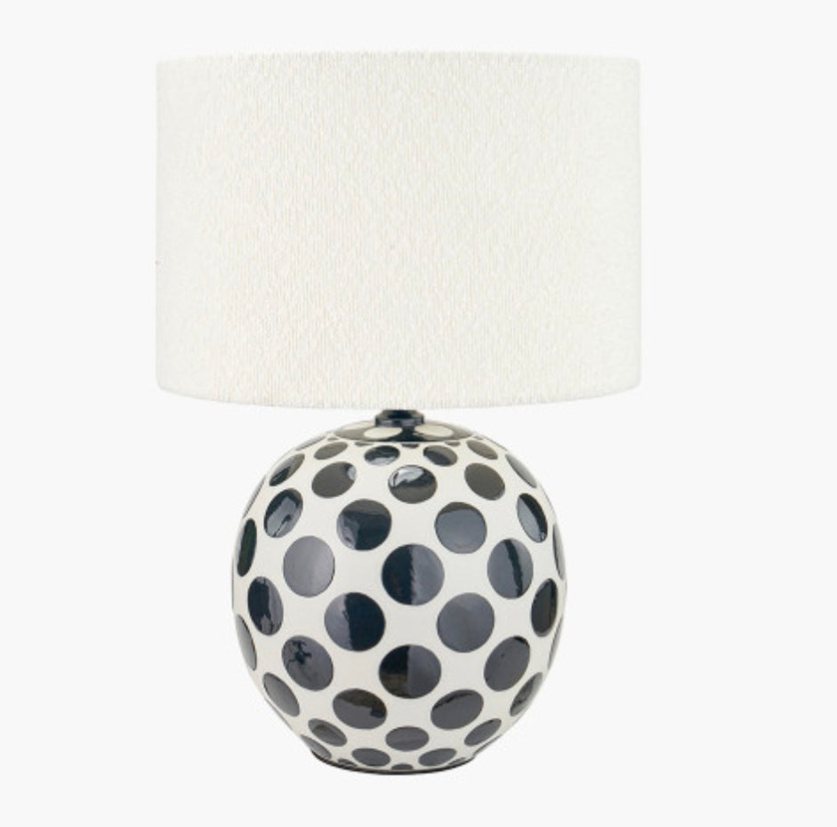 Larisa Black Polka Dot Ceramic Table Lamp Base