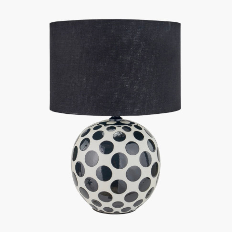 Larisa Black Polka Dot Ceramic Table Lamp Base