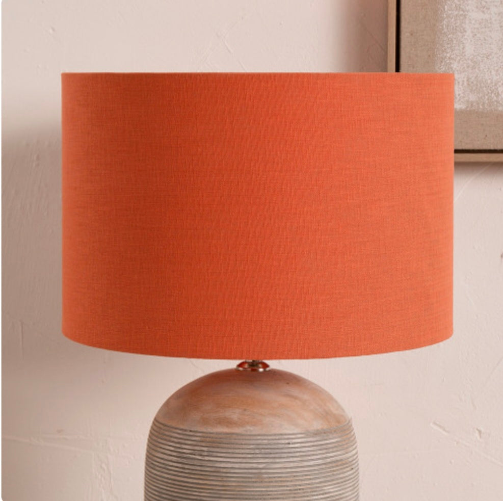 Lino 35cm Cinnamon Self Lined Linen Cylinder Lampshade