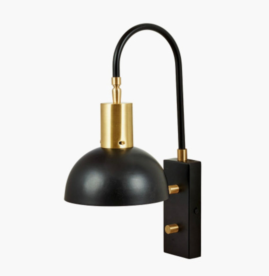 Mayfair Matt Black Domed Task Wall Light