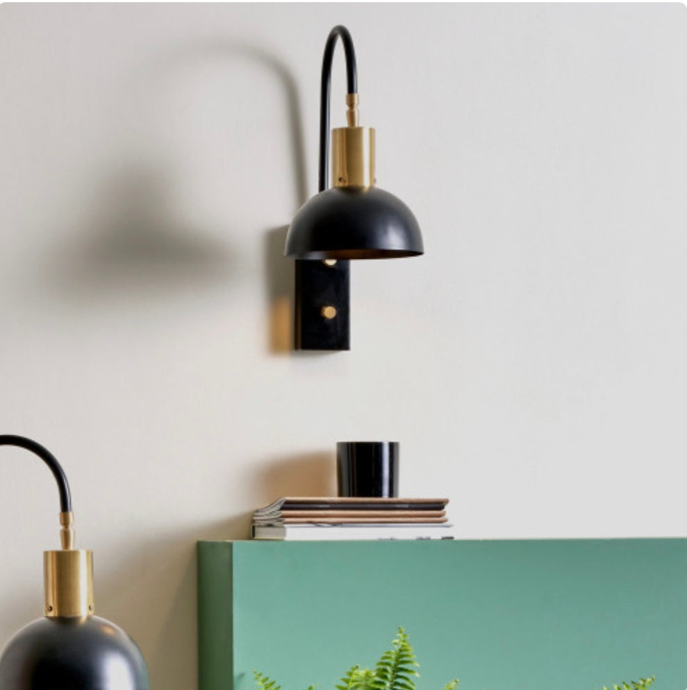 Mayfair Matt Black Domed Task Wall Light