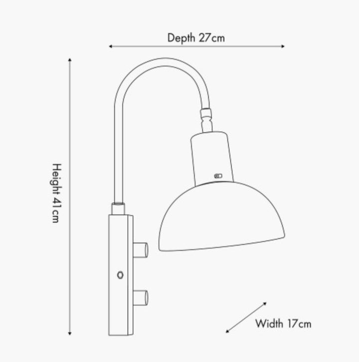 Mayfair Matt Black Domed Task Wall Light