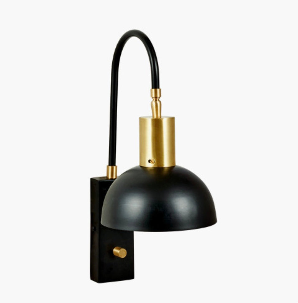 Mayfair Matt Black Domed Task Wall Light