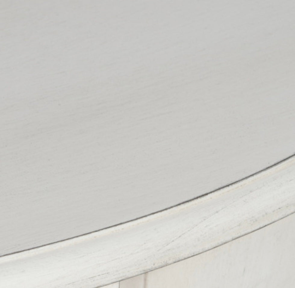 Heritage Elizabeth White Pine Wood Half Moon Console