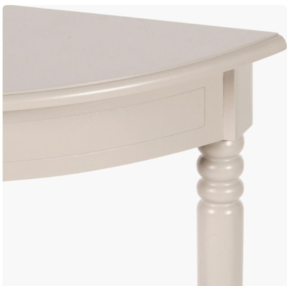 Heritage Elizabeth White Pine Wood Half Moon Console