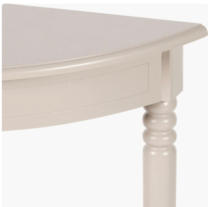 Heritage Elizabeth White Pine Wood Half Moon Console