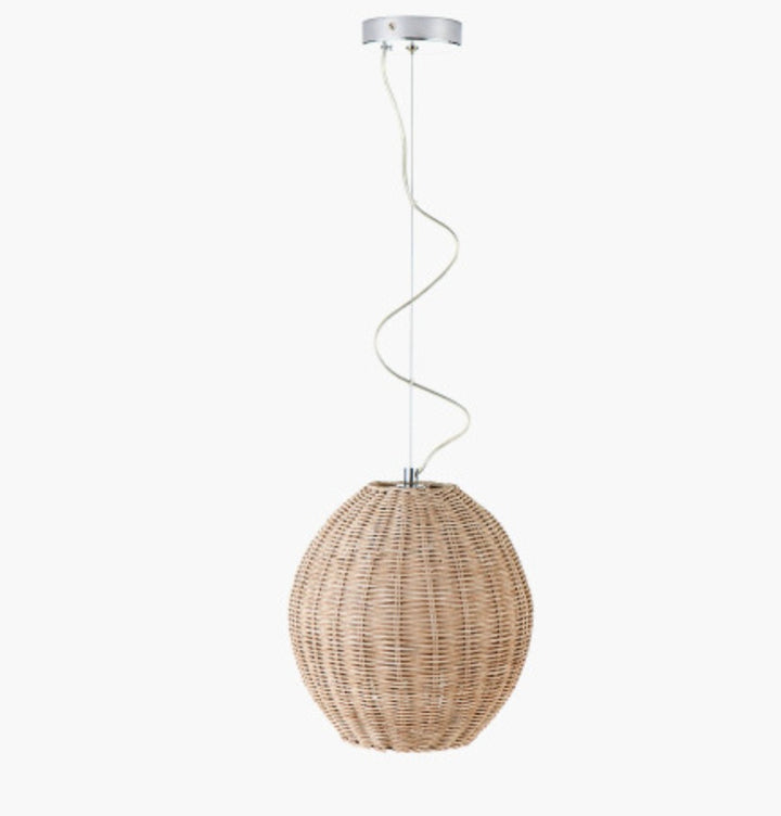 Raffles Large Rattan Cream Wash Pendant