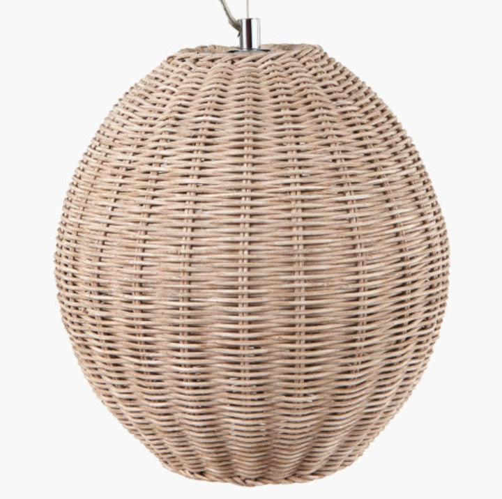Raffles Large Rattan Cream Wash Pendant