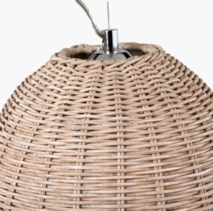 Raffles Large Rattan Cream Wash Pendant