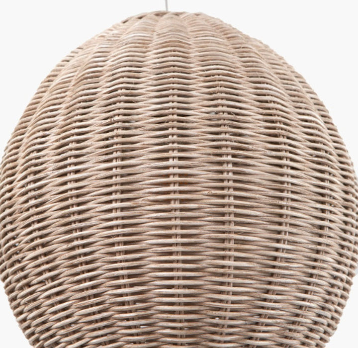 Raffles Large Rattan Cream Wash Pendant