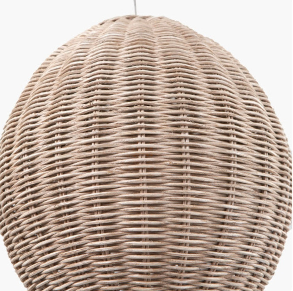 Raffles Large Rattan Cream Wash Pendant