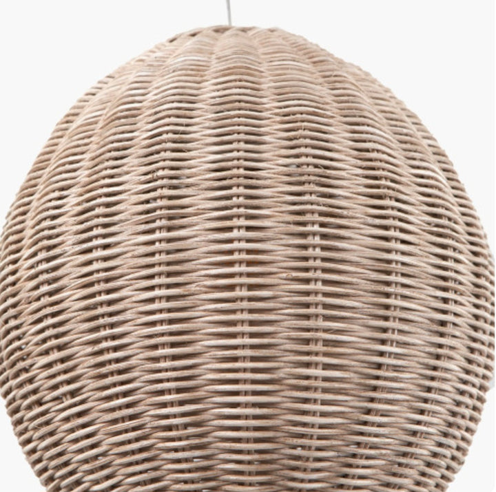 Raffles Large Rattan Cream Wash Pendant