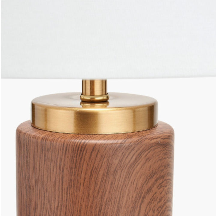 Carrara Wood Effect Ceramic Tall Table Lamp