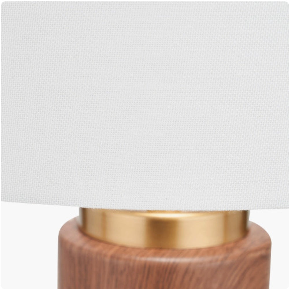 Carrara Wood Effect Ceramic Tall Table Lamp