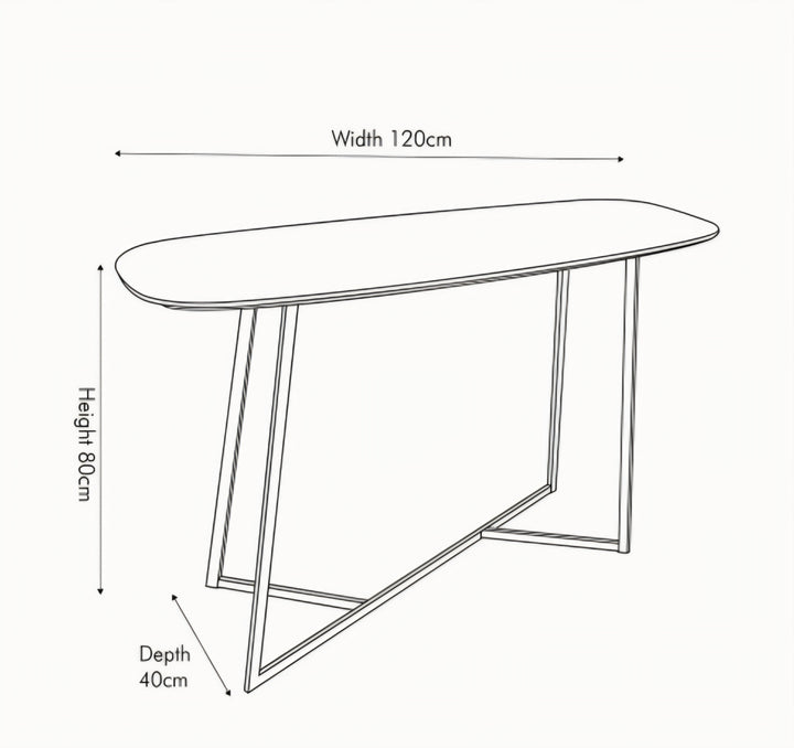 Ukiah Grey Oak Veneer and Black Metal Console Table